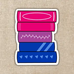 Bisexual Pride Flag Book Stack Sticker