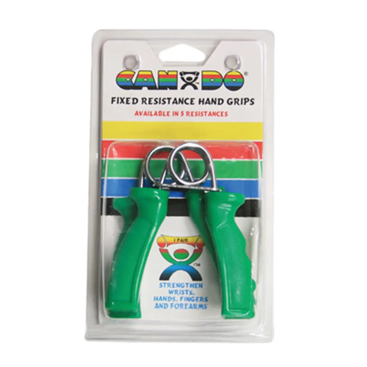 Fabrication Enterprises  Cando Ergonomic Hand Grip- Pair - Green- Moderate - 12 Lbs.