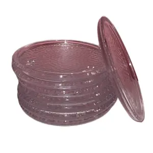 Glass Candle Plate - Elegant Round Design for Home Decor and Candle Display