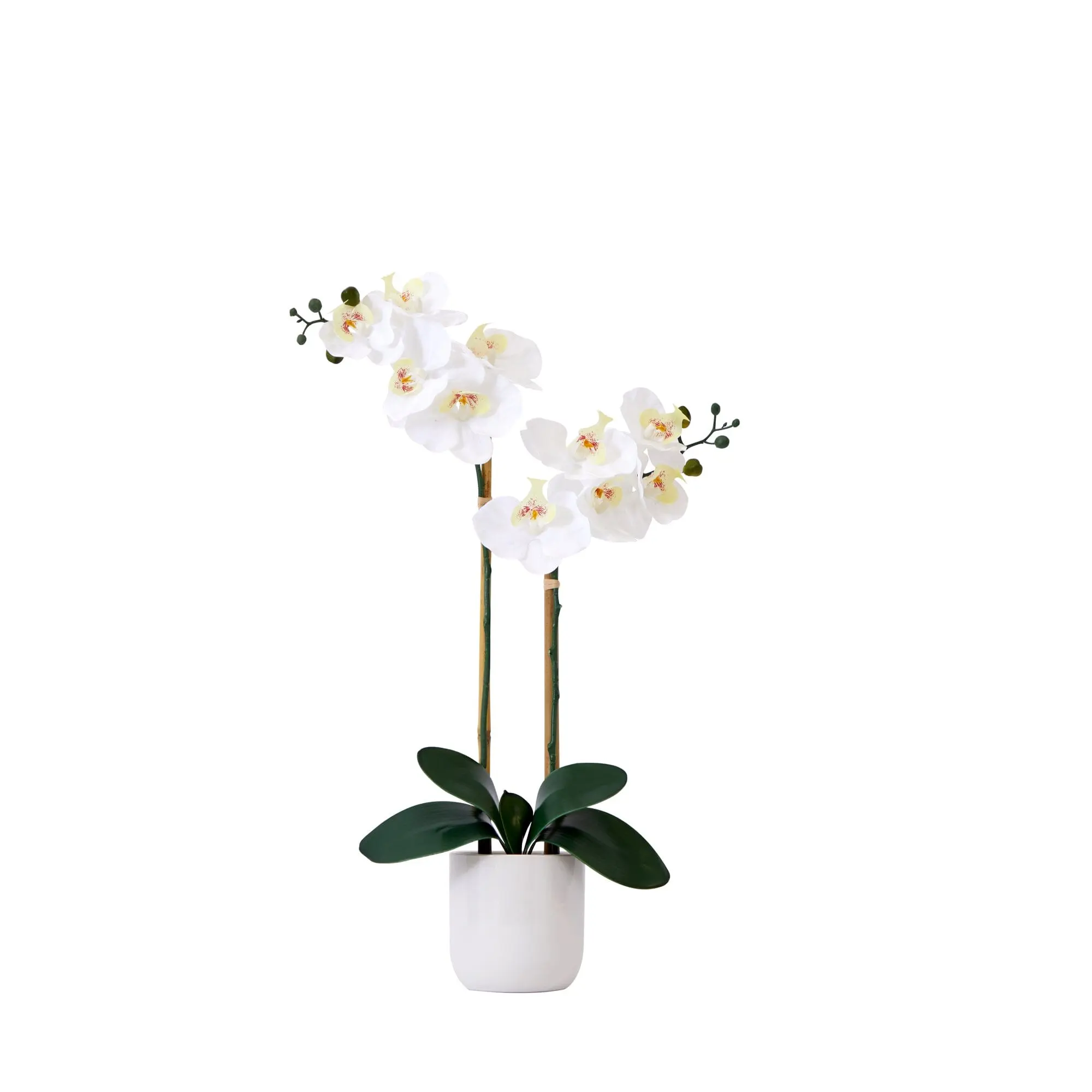 26-Inch Silky Artificial Double Phalaenopsis Orchid Flower Arrangement with Decorative Vase, Artificial Flowers, Floral Decor for Home Ornaments