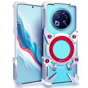 Magnetic Mechanical Metal Case for Meizu 21/22/note/22pro, Shockproof Bumper Protective Cover with MagSafe Compatibility, Sci-Fi Armor Style Phone Case, Heavy Duty Drop Protection for Men Boys