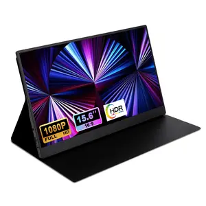 Portable Monitor for Laptop 15 Inch  1920*1080 FHD USB Type-C Port HDMI Computer Monitor HDR Plug and Play with Smart Cover Metal Monitor and Speaker Suitable for Laptop, Mobile, MAC, Xbox