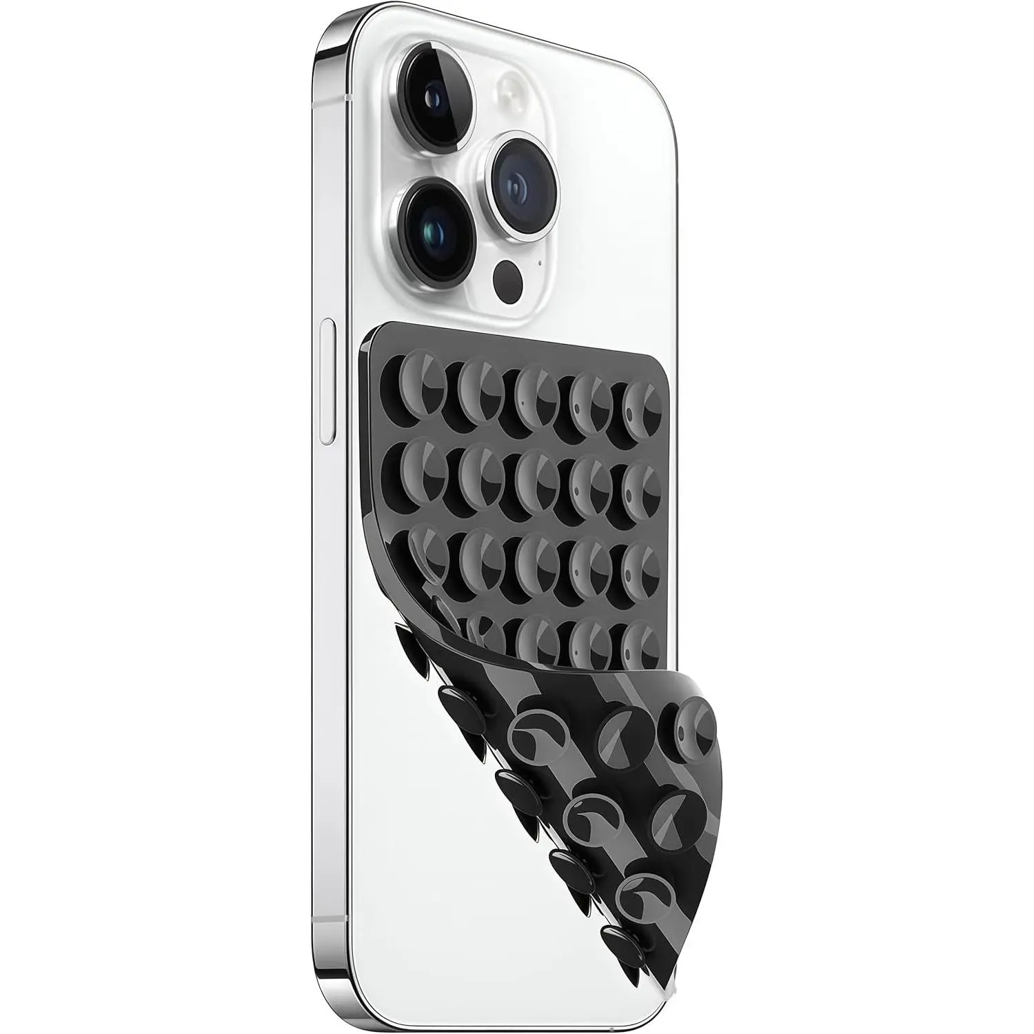 Anteel  Suction Cup Phone Case Mount Double Sided, Hands-Free  Grip Silicon Phone Holder for Selfies and Videos, Non Slip Phone Accessories (Black)