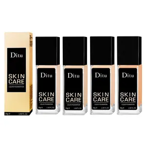 Ditu Lightweight Flawless Foundation Liquid, One Stroke Conceal & Radiate, Nourishing Blend, Light to Medium Coverage, 1 Ounce