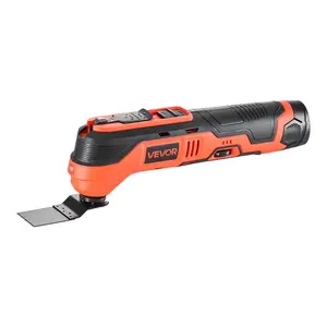 VEVOR Cordless Oscillating Tool, 12V Multitool Oscillating Saw Tool with 6 Variable Speeds 6000 - 17500 OPM, 3.2 Oscillation Angle, 2.0Ah Battery Pack Charger, 8PCS Saw Accessories LED Work Light