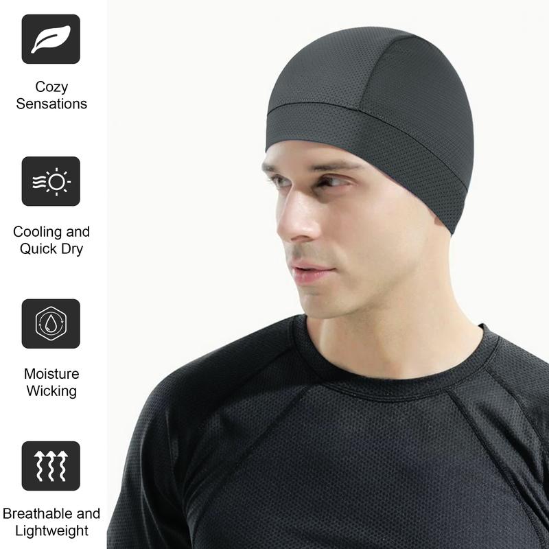 Unisex Solid Color Cycling Cap, 3 Counts Sports Cycling Liner Cap, Sweat-absorbent Sports Cycling Cap Uv Protection for Men & Women