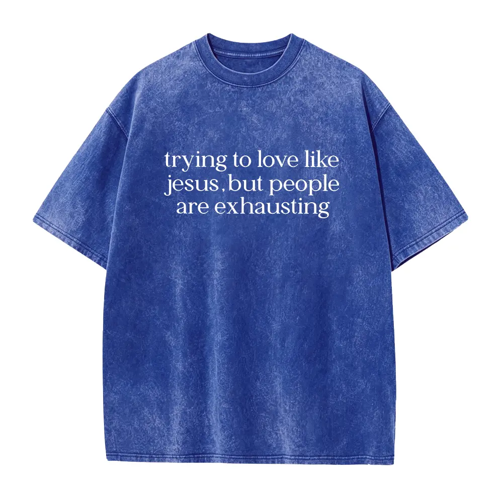 Washed T-shirt-Blue