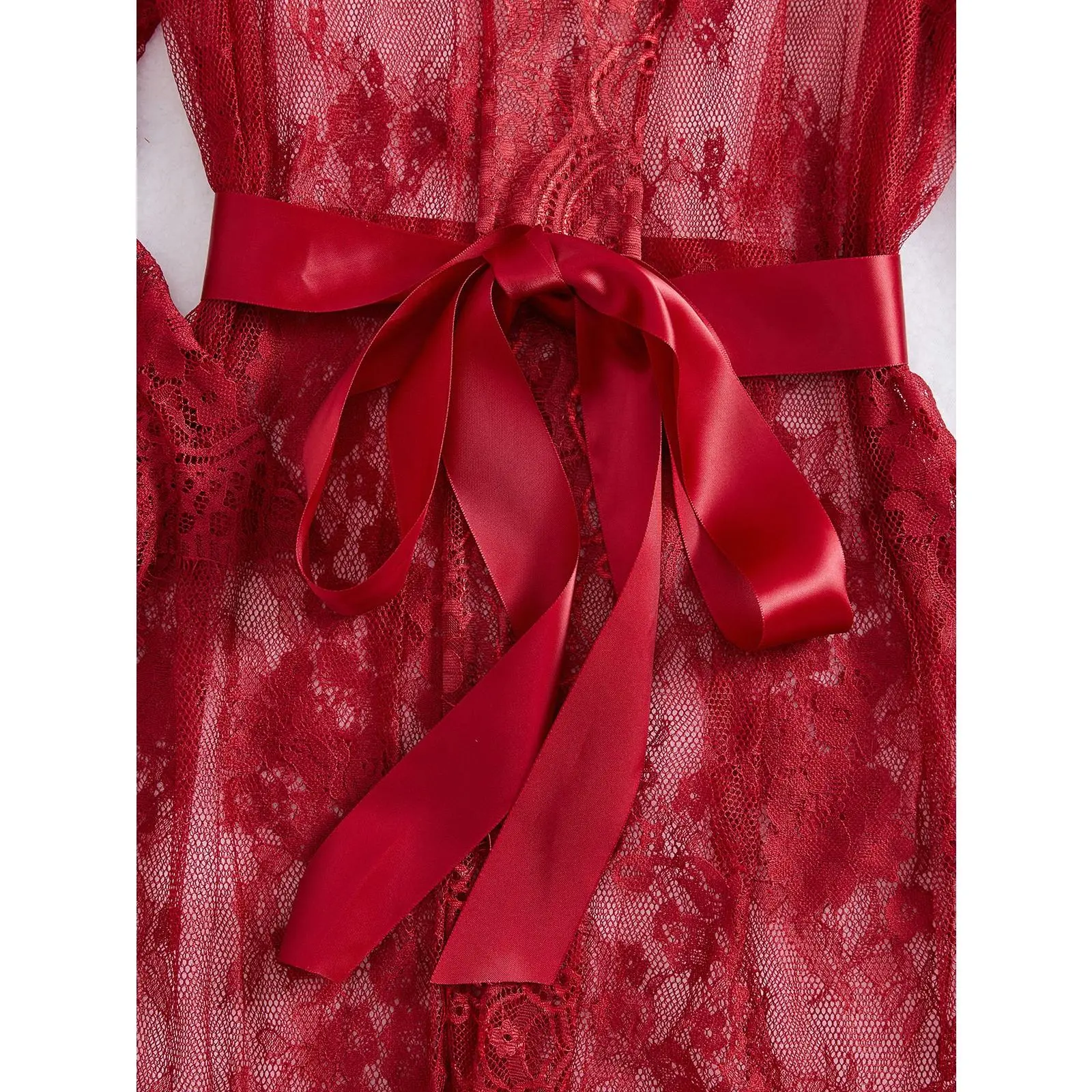 sexy lingerie amateur pics Red Satin Flame - sexy short kimono - Red main image 1