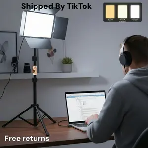 LED Video Lighting Kit With 63" Extendable Tripod – 10" LED Video Panel Light For Photography, Streaming, Zoom, Vlogging – Essential For Spring, Memorial Day & Easter #TikTokShopStockUp #TikTokShopMothersDay