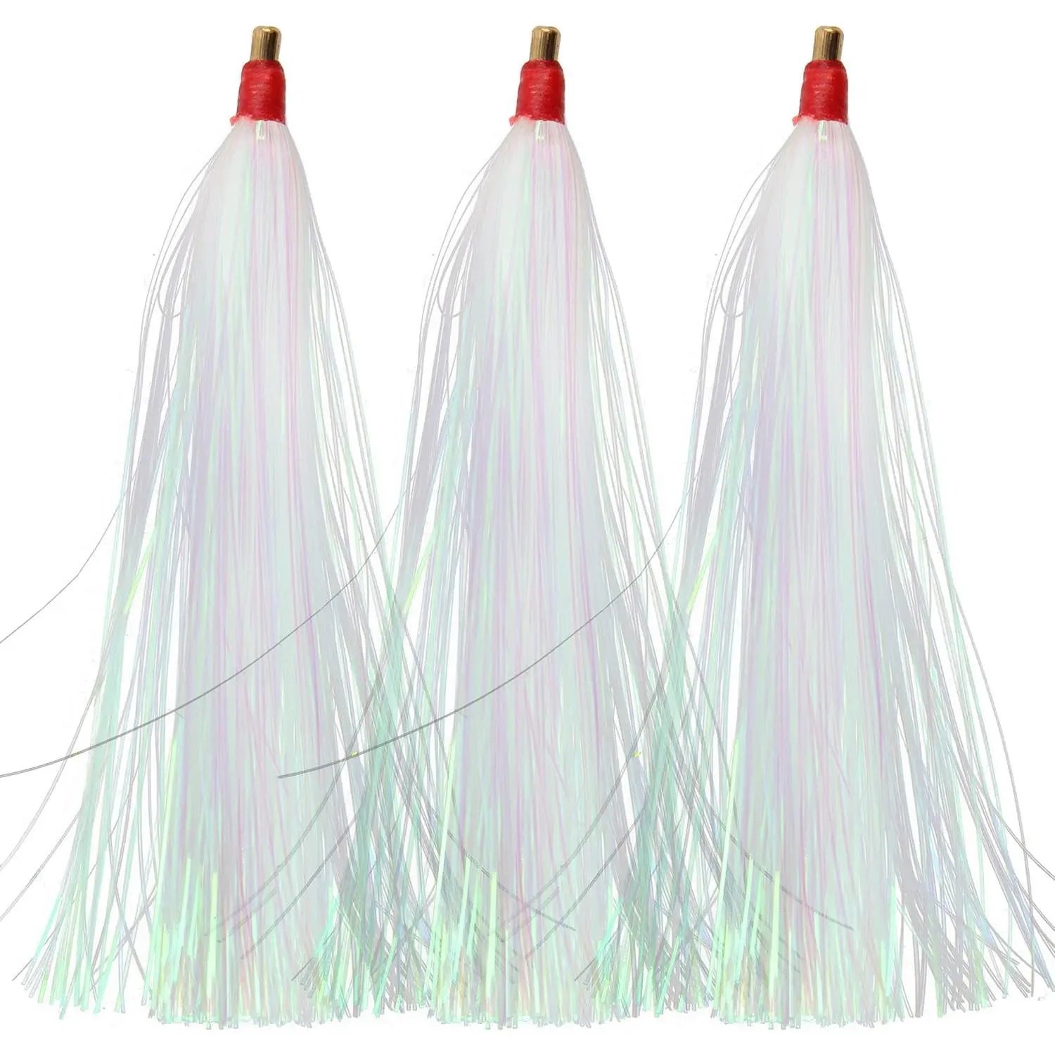Bucktail Teasers Saltwater Mylar Fishing Skirts Flash Fishing Teaser Tail Flounder Rigs for Saltwater Plugs Fishing Lures