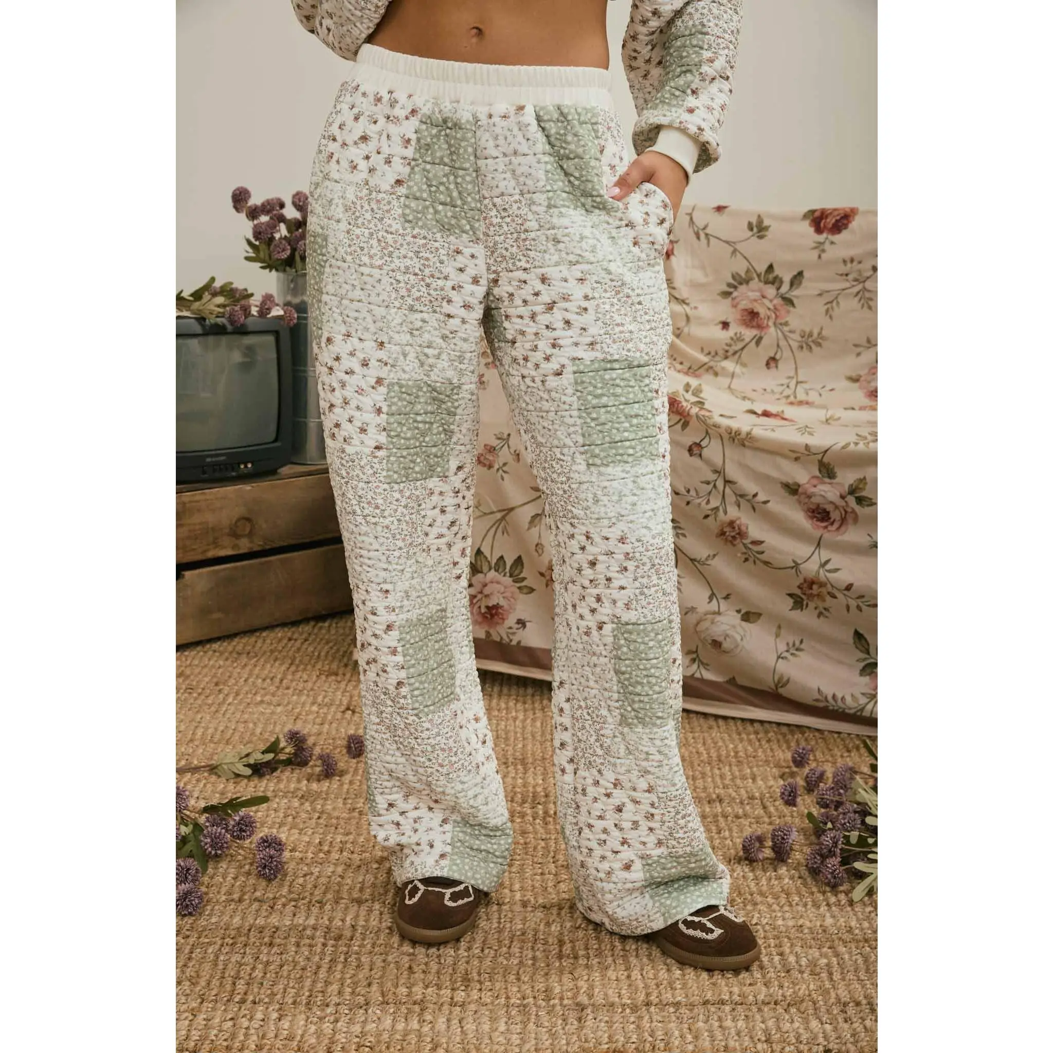BP Multi-Floral Patchwork Quilted Lounge Pants