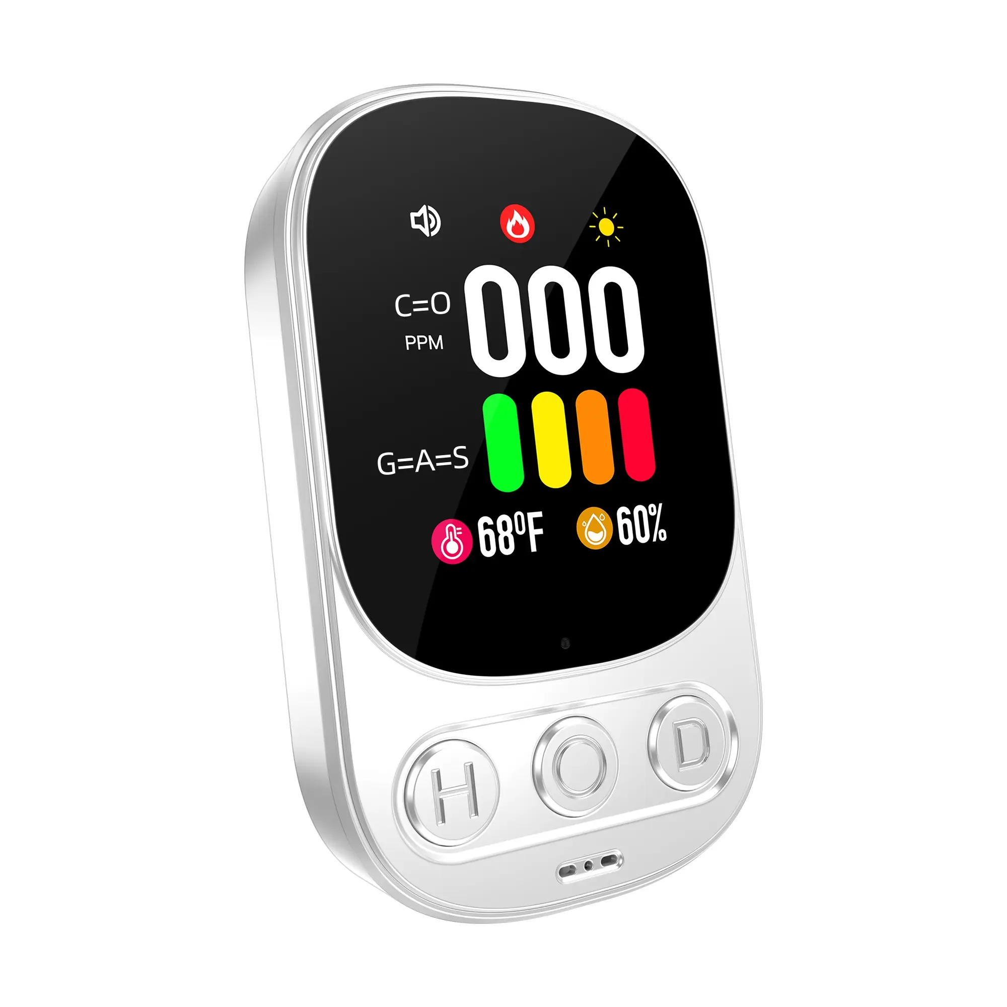 5-in-1 Gas detector & CO detector & Indoor Use Security Device for Campers, Dorm Rooms, Kitchens, Apartments