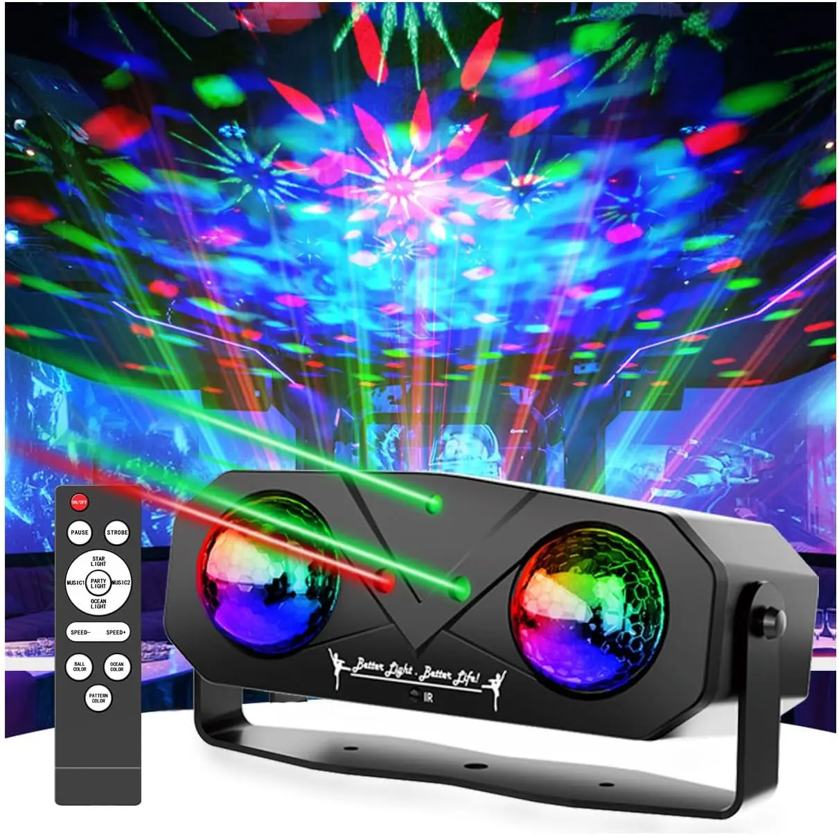Disco Ball Light, Party Disco DJ Strobe Ocean Star Projector Dance Light Sound-Activated Remote Control Stage Cies, Clubs, Bars, Birthdays, Weddings, KTV, Christmas, Halloween Dance Decor  things for rooms  dynamic lighting effect  bedazzling things