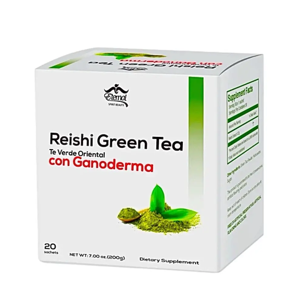Reishi Ganoderma Green Tea - 20 Sachets, 7.00 oz (200g) - Dietary Supplement