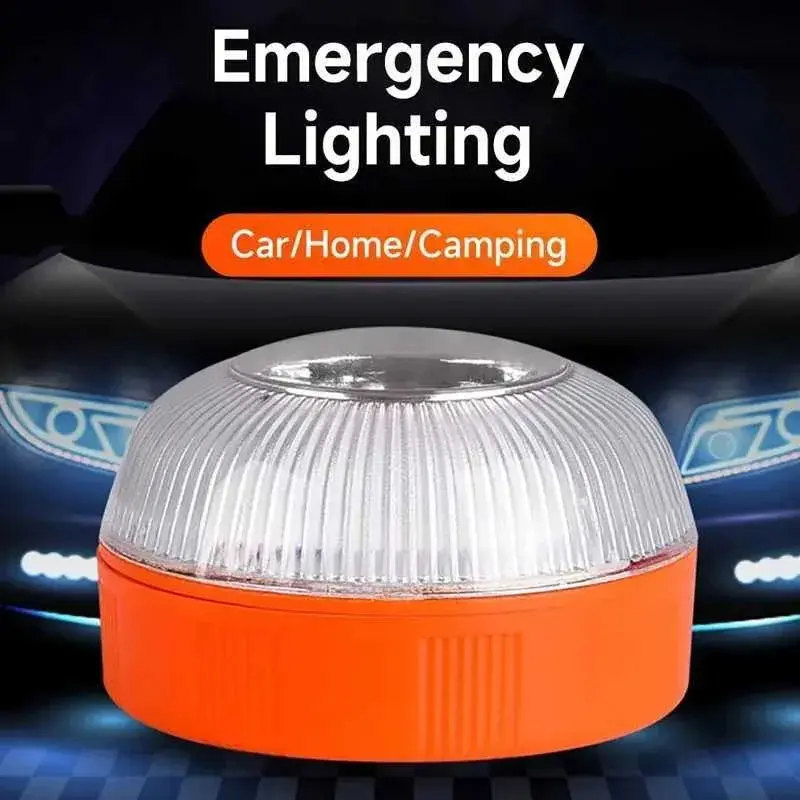 V16 Help Flash Light, Mandatory Triangle Substitute Spain 2026, Waterproof Magnetic LED Strobe Beacon, Battery Operated Portable Emergency Flashlight for Car Motorcycle Accident, Emergency Lighting