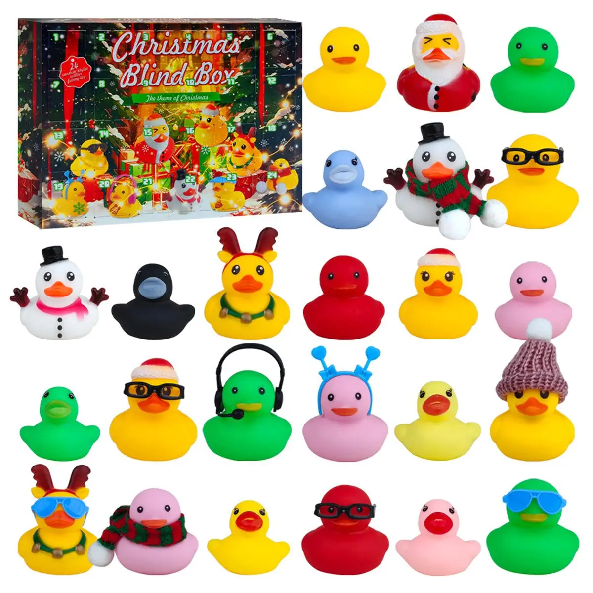 2025 Cute Duck 24-Day Christmas Advent Calendar, Unisex Child Christmas Countdown Gift Set, Novelty Blind Box Party Favor, Ideal for Gifting (Home & Festive Party Supplies)