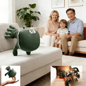 3D Kneading Shoulder Massager Electric - Wireless Portable Cervical Massager with Bionic Hand & Heating, Lightweight Neck Massager for Women Men, Adjustable Speed Settings