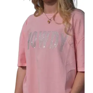 Howdy Rhinestone Womenswear Soft Crewneck Fit Tshirt