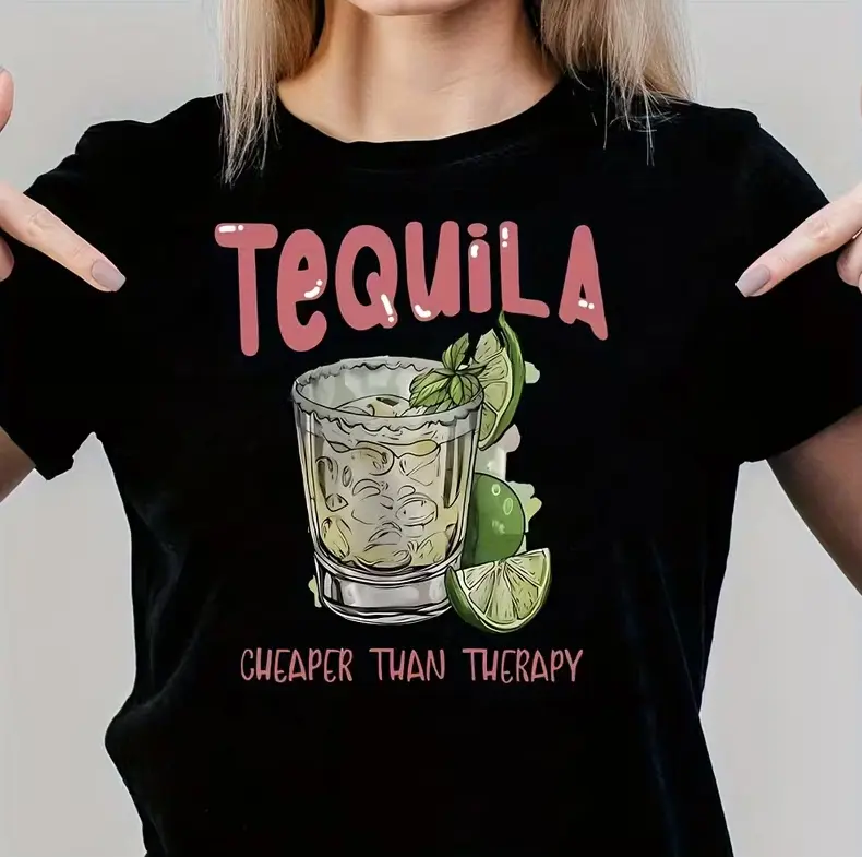 Tequila"Cheaper Than Relax" Design,  T-ShirtsPerfect for Tequila Lovers, |Playful Design|Highquality Print