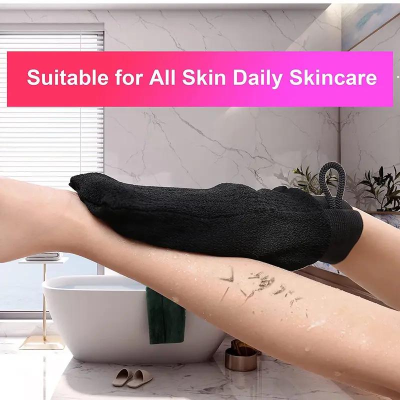 Get Silky Smooth Skin! Exfoliating Kessa Mitt – Shower Scrub Glove for Deep Cleansing & Body Prep