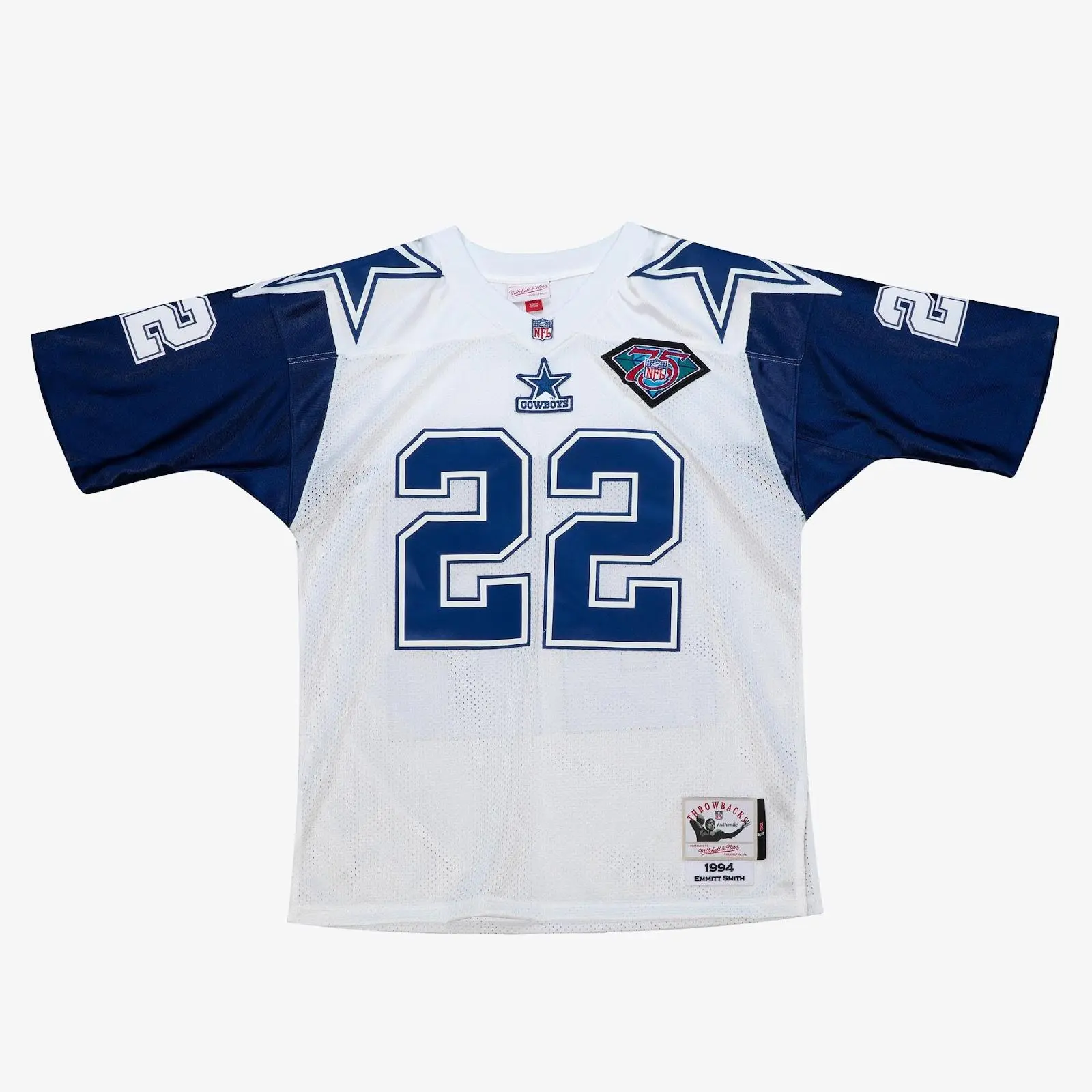Emmitt Smith Dallas Cowboys 1994 White Authentic Jersey NFL Throwback Mitchell & Ness