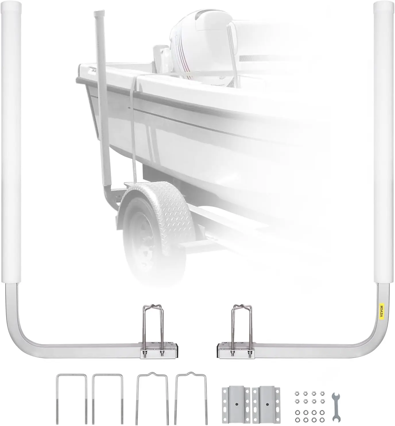 Boat Trailer Guide, 16.7"- 60″ Adjustable Design Trailer Guide Poles, 2PCS Trailer Guide-Ons for Ski Boat, Fishing Boat or Sailboat Trailer