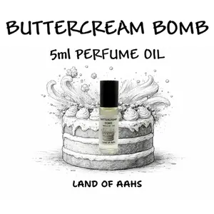 BUTTERCREAM BOMB 5ml Perfume Oil - Roll On Rollerball Fragrance Madagascar Vanilla, Sweet Vanilla Bean, White Cake, Churned Butter Bakery Dessert Foodie Gourmand Scent