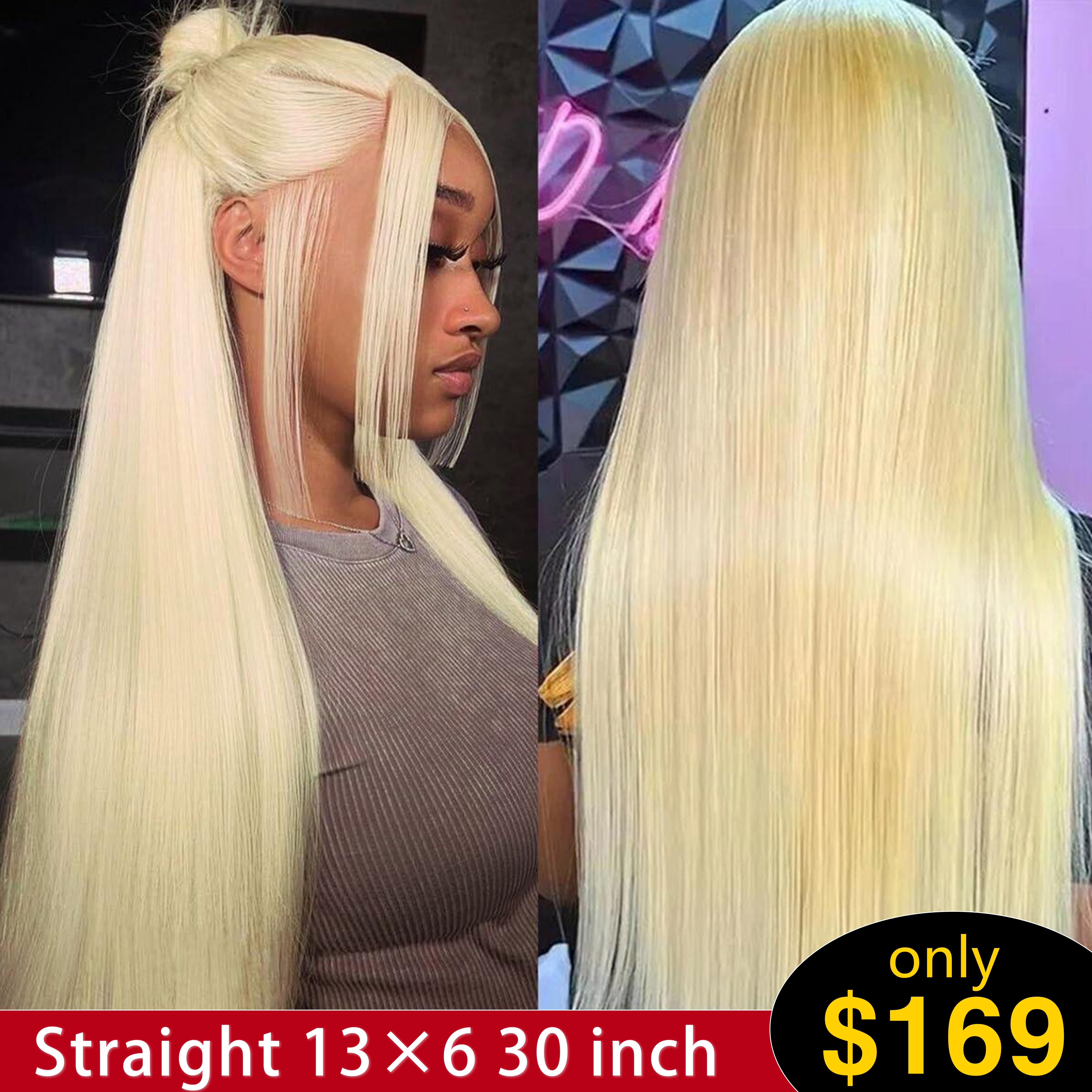 【30“ Only 169】Mamushow 200% Density 13x6 Blonde Lace Frontal Wigs Human Hair 613 Straight Hd Transparent Lace Frontal Wi
