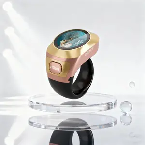 Smart Prayer Beads Ring Customizable Wallpaper Color Screen APP Theme Change, Type-C Charging, Modern Islamic Muslim Prayer Essential