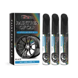 Black Wheel Touch-Up Paint, Wheel Paint for Curb Scratches and Scratches, Car Wheel Scratch Repair Kit for Alloy, Enamel, and Metal, Universal Black Automotive Touch-Up Paint Pen