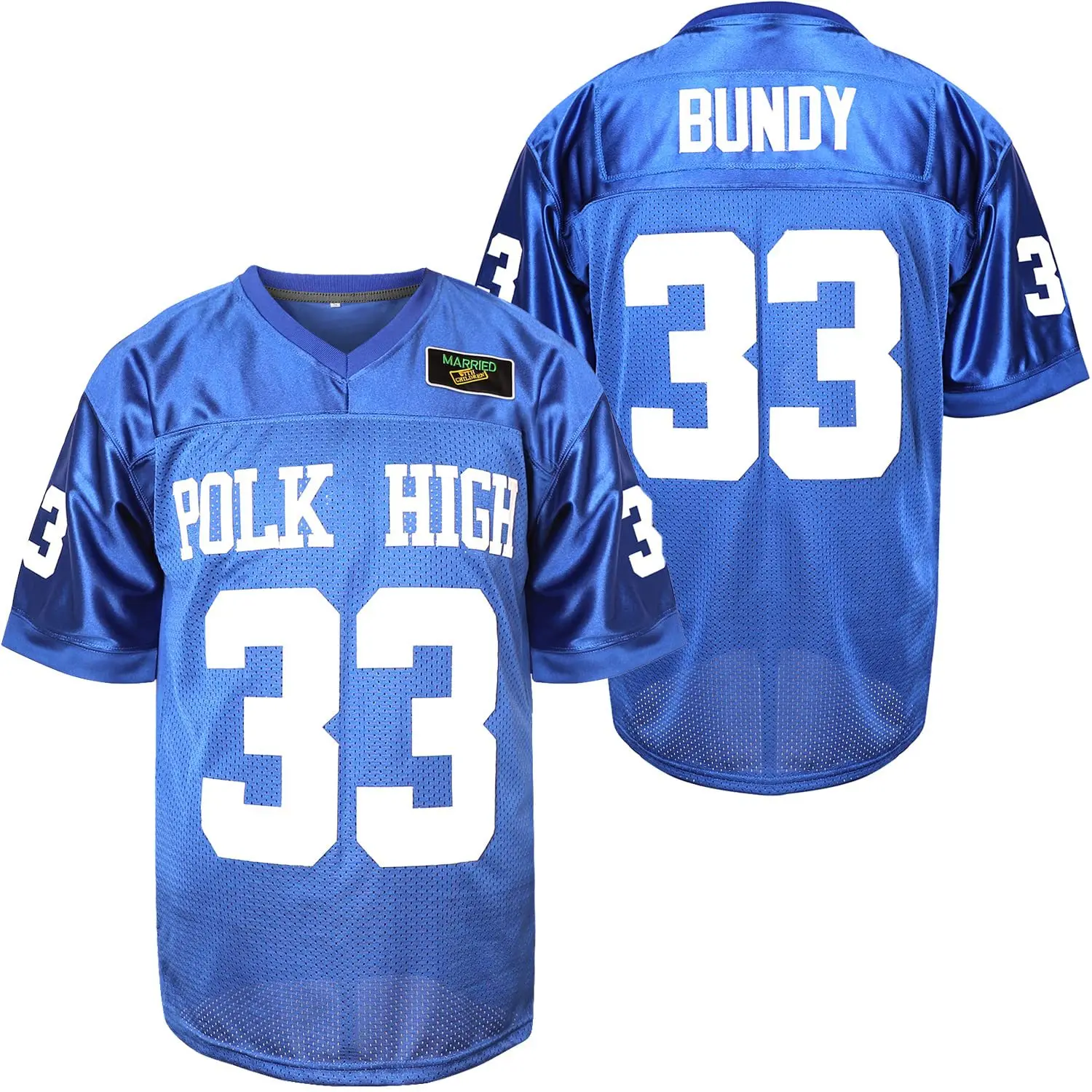 ABTOT Sports 33 AL Bundy Jerseys, Polk High Soccer Jerseys, Blue & White Sweatshirts Men's 90s Hip Hop Apparel Party Compression Shirt Tracksuits