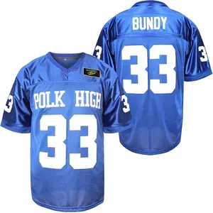 ABTOT Sports 33 AL Bundy Jerseys, Polk High Soccer Jerseys, Blue & White Sweatshirts Men's 90s Hip Hop Apparel Party Compression Shirt Tracksuits