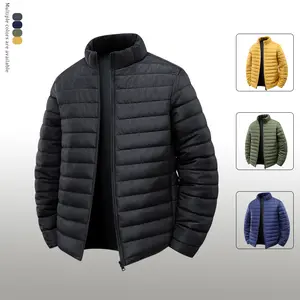 Men's stylish casual sports cotton jacket, versatile simple stand collar warm and comfortable zipper jacket for autumn and winter, warm, street style, machine washable polyester fiber, autumn and winter clothing, can be given as a gift to husband or boyfr