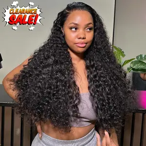 YAWAWE Hair Water Wave 13x6 HD Lace Frontal Wigs Brazilian Wigs 100% Human Hair For Women Deep Curly Wigs preplucked Precut Clearance Sale