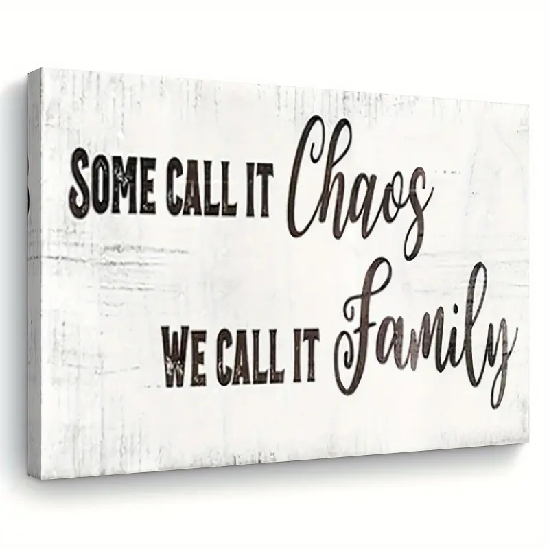 1 Piece Wooden Frame "Some Call It Chaos, We Call It Family" Wall Decorative Painting - Family Portrait with Wooden Frame, (30x40inch ), Suitable for Living Room, Home Office Decoration - Warm Housewarming Gift, 2D Graphic Design, Perfectly Fits Room Deco