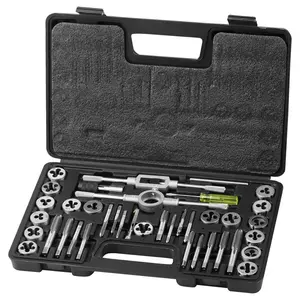 Tap and Die Set, 40-Piece Include Metric Size M3 to M12, Bearing Steel Taps and Dies, Essential Threading Tool for Cutting External Internal Threads, with Complete Accessories and Storage Case