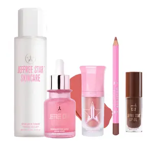 Jenni's Everyday Essentials - Star Milk Toner, Strawberry Dew Serum, Blush 'Gourmet Glory', Lip Liner 'No Shame', Lip Oil 'Dark Roast'