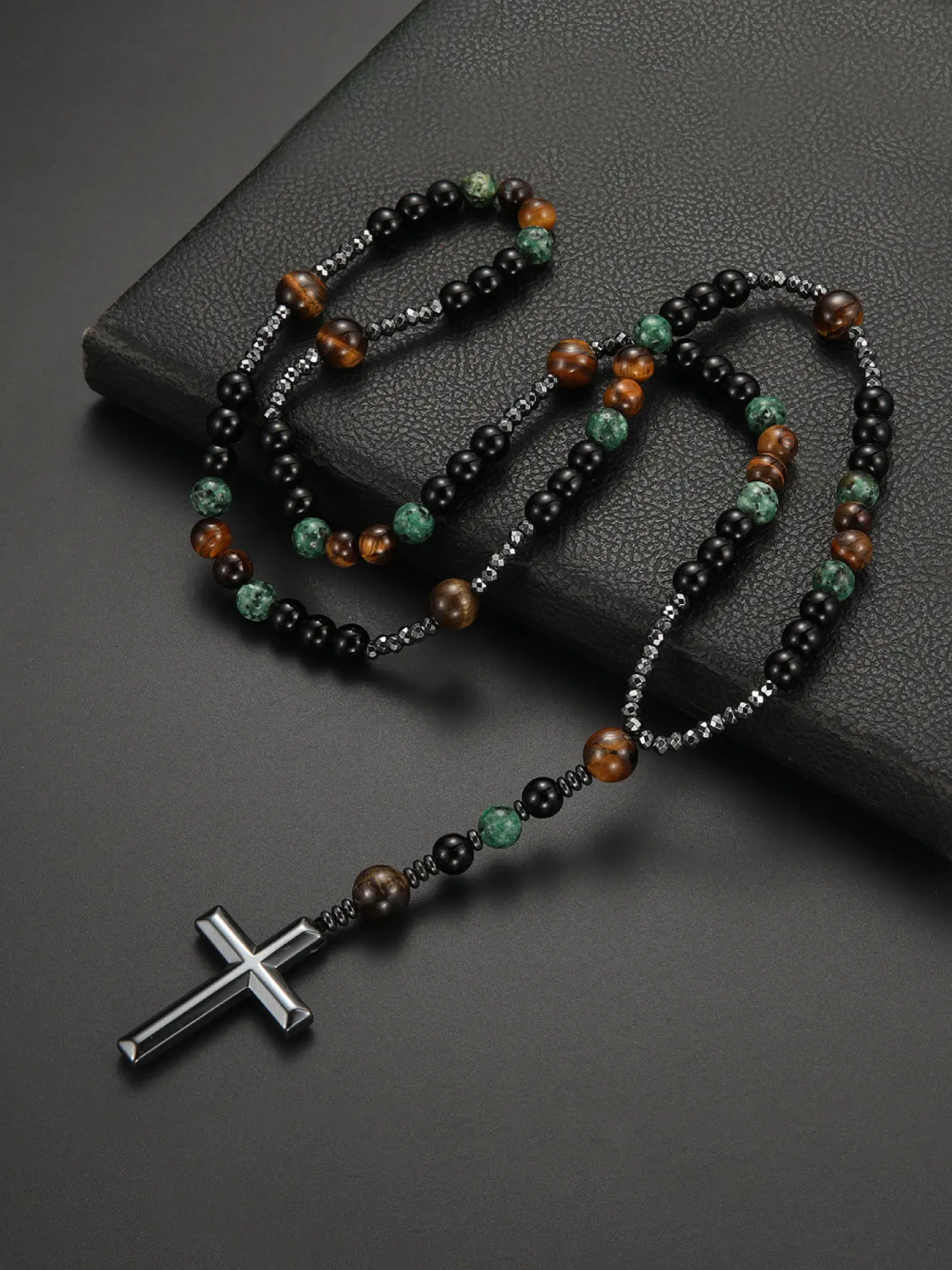 Handmade Beaded Cross Pendant Necklace, Pendant With Necklace, Cross Symbolism, Fashion Accessory for Daily Wear & Special Occasions, Energy Healing Jewelry Gift, Beaded Pendant Necklaces