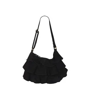Free People Rae Ruffle Shoulder Bag in Black - TikTok Shop