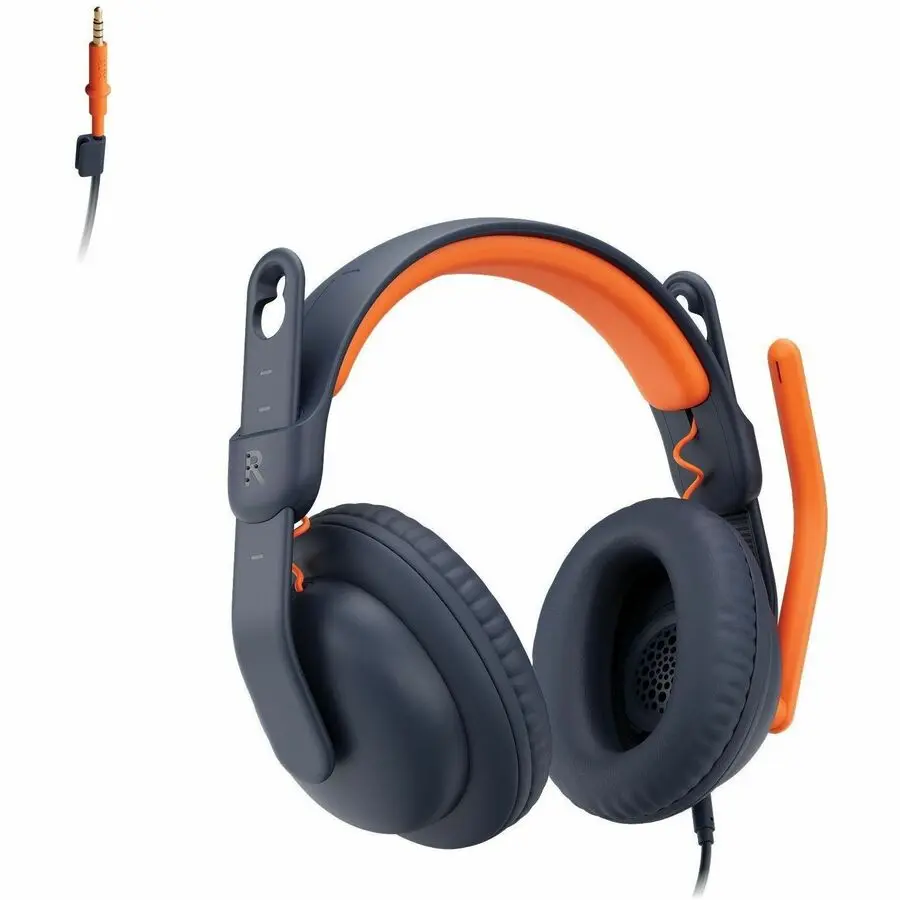 Logitech Zone Learn Wired Headset w/ Mic Adjustable 3.5mm Windows/MacOS/Mobile