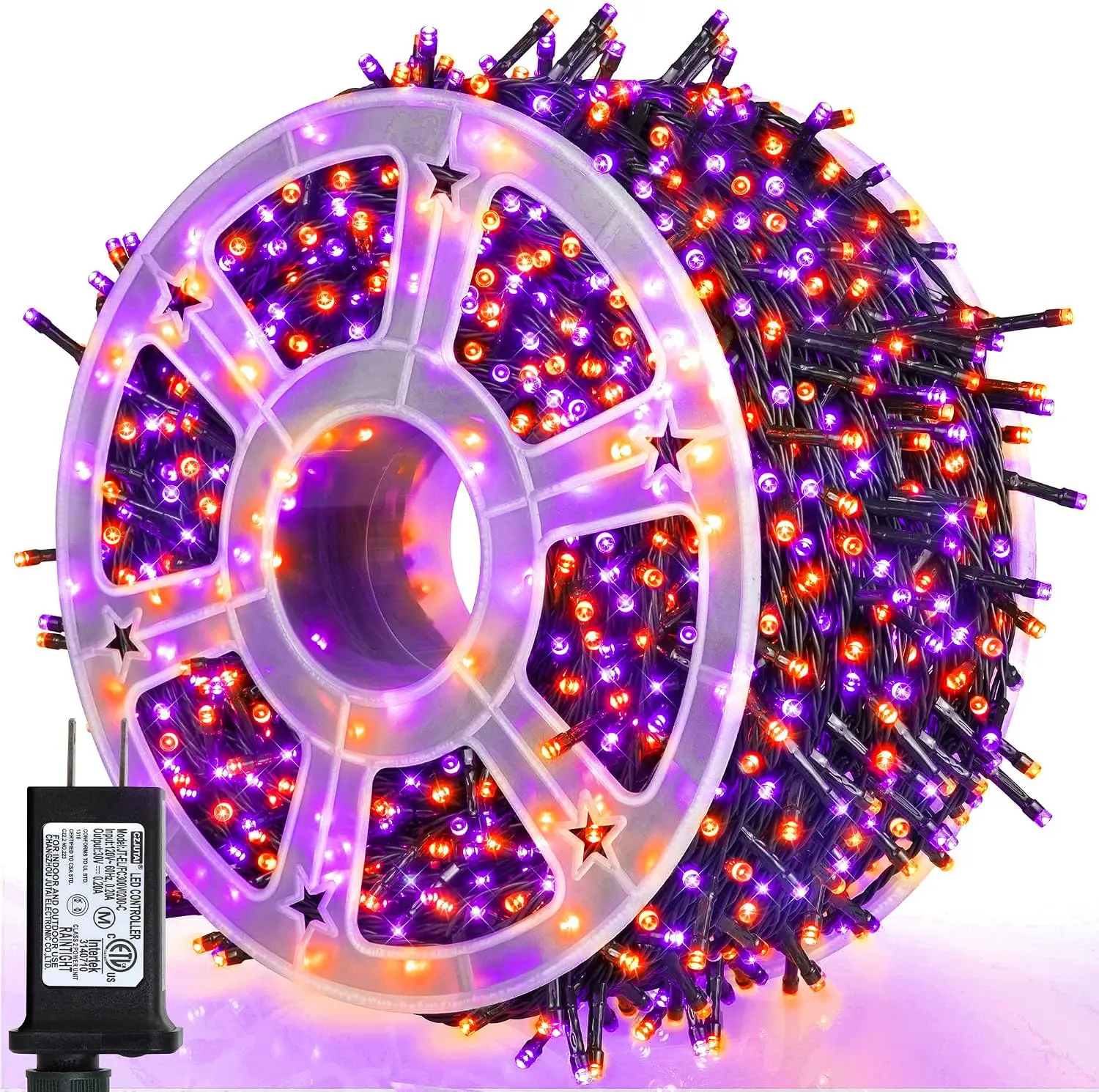 500 LED Halloween Lights Outdoor,164 FT Twinkle Lights Waterproof | Purple&Orange, 8 Modes, Plug in, Timer & Memory Function, for Halloween Party Garden and Home Decor, Indoor&Outdoor Use