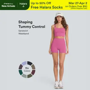 Halara UltraSculpt High Waisted Tummy Control Side Pocket Shaping Training Biker Shorts 7''