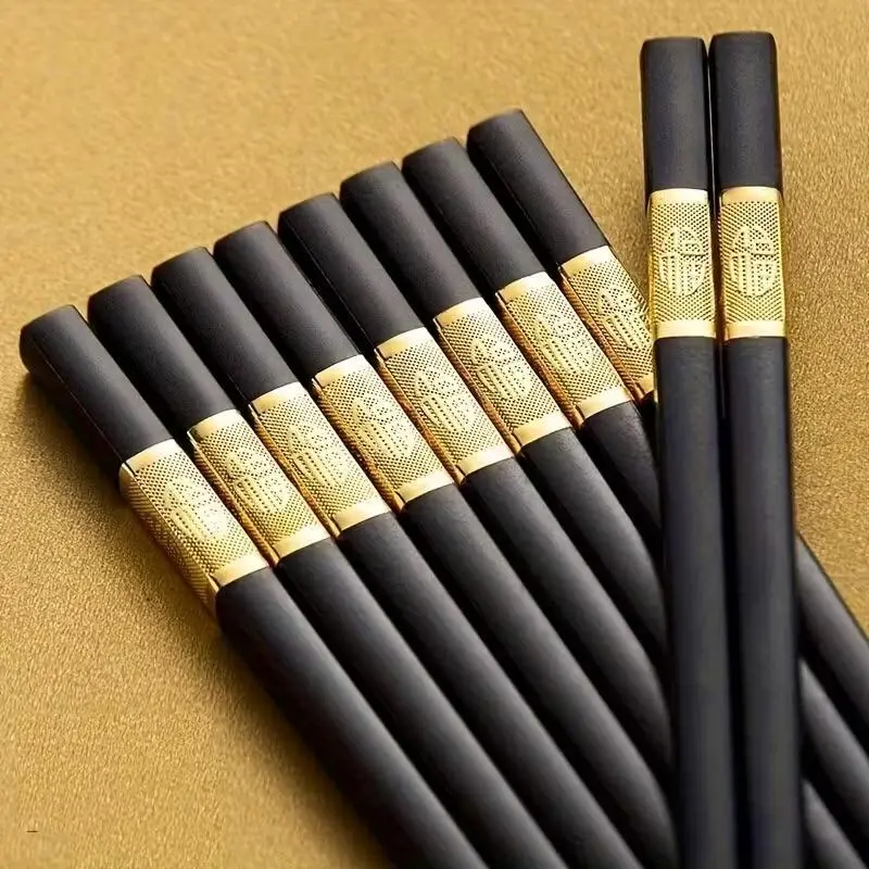 5 Pairs Non-Slip Fiberglass Chopsticks, Reusable Chopsticks Gift Set Dishwasher