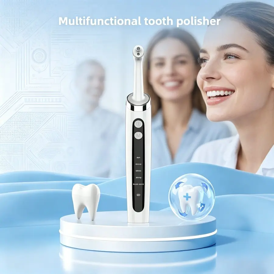 Electric Teeth Polisher & Dental Cleaner, IPX6 Waterproof Portable Oral Care Instrument for Daily Beauty and Teeth Cleaning with Built-in Battery, Water Proof, Teeth Cleaning Machine