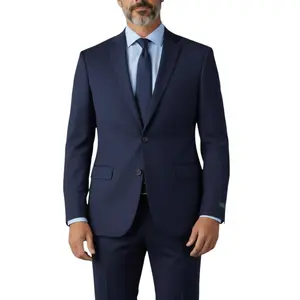 Joseph Michael Men's Navy 4-Way Stretch Adjustable Waist Knit Suit