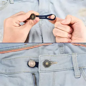6pcs Instant Button Extenders for Jeans and Pants - Adjustable Waist Extender with Metal and Silicone - Easy to Use, No Sewing Required, Perfect for Women and Men, Comfortable and Convenient