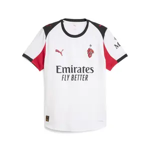PUMA Mens Ac Milan Crew Neck Short Sleeve Away Jersey Authentic Casual - White