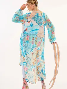 Aratta Rocco Beauty Shirt-Dress - Casual Women's Wear with Comfortable Fit and Stylish Design - Womenswear Viscose Print Floral Boho Long Sleeve Summer
