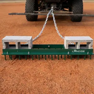 Landzie 8 ft Steel Baseball Field Drag Harrow for ATV – 70 lb Heavy Duty Infield Drag Baseball Field Equipment - Tow Behind Lawn and Ground Leveler Rake