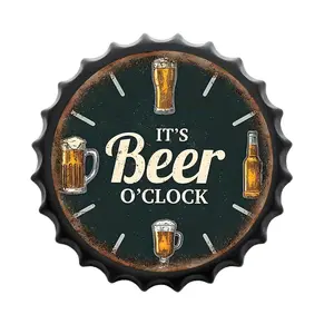Vintage Metal Sign Designed Like a Beer Bottle Cap, Perfect for Decorating Your Home, Kitchen, Or Man Cave, Suitable for Both Indoor And Outdoor Use